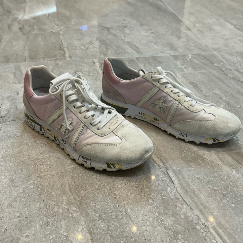 Premiata Women's Athletic Shoes - Pink and White